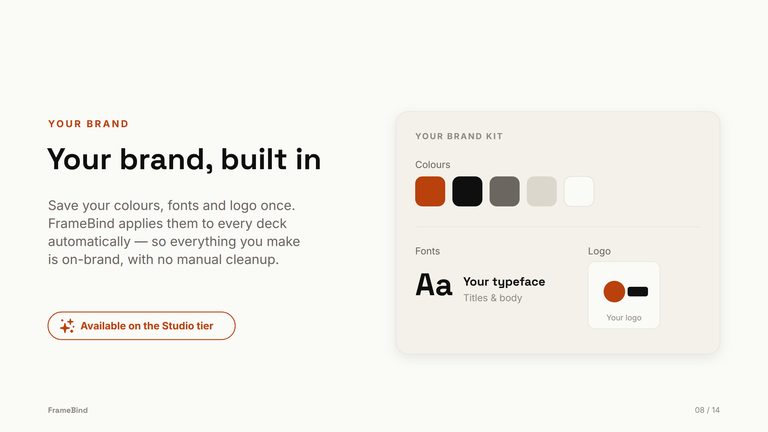 Your brand, built in